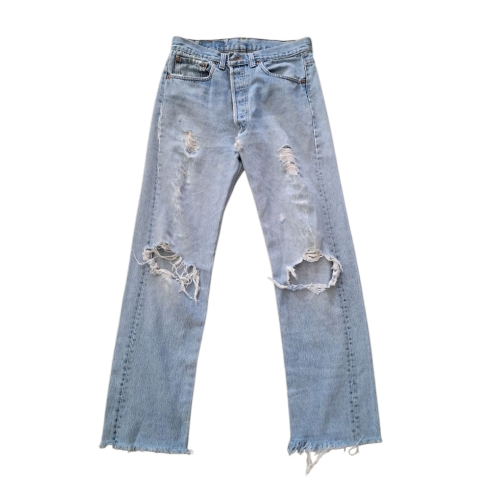 Thrashed Levis vintage hi waisted 501 90s distressed button fly jeans Women's 10